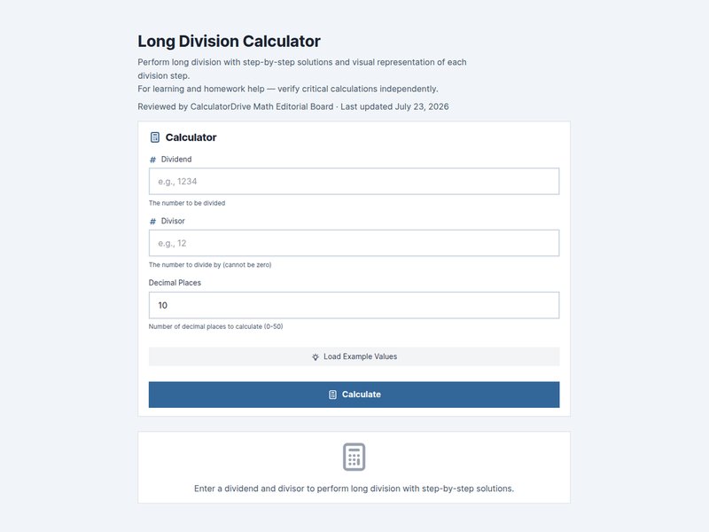 Long Division Step by Step: Remainders, Decimals and How to Check