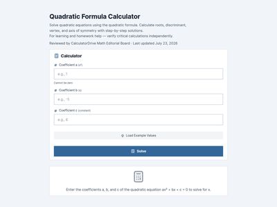 Algebra and Equations: Quadratics, Exponents, Roots and Logs